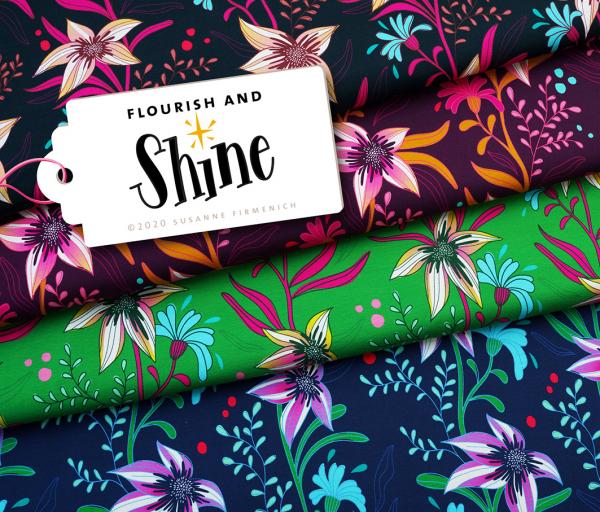 Hamburger Liebe Baumwollsweat Shine Flourish and Shine blue navy